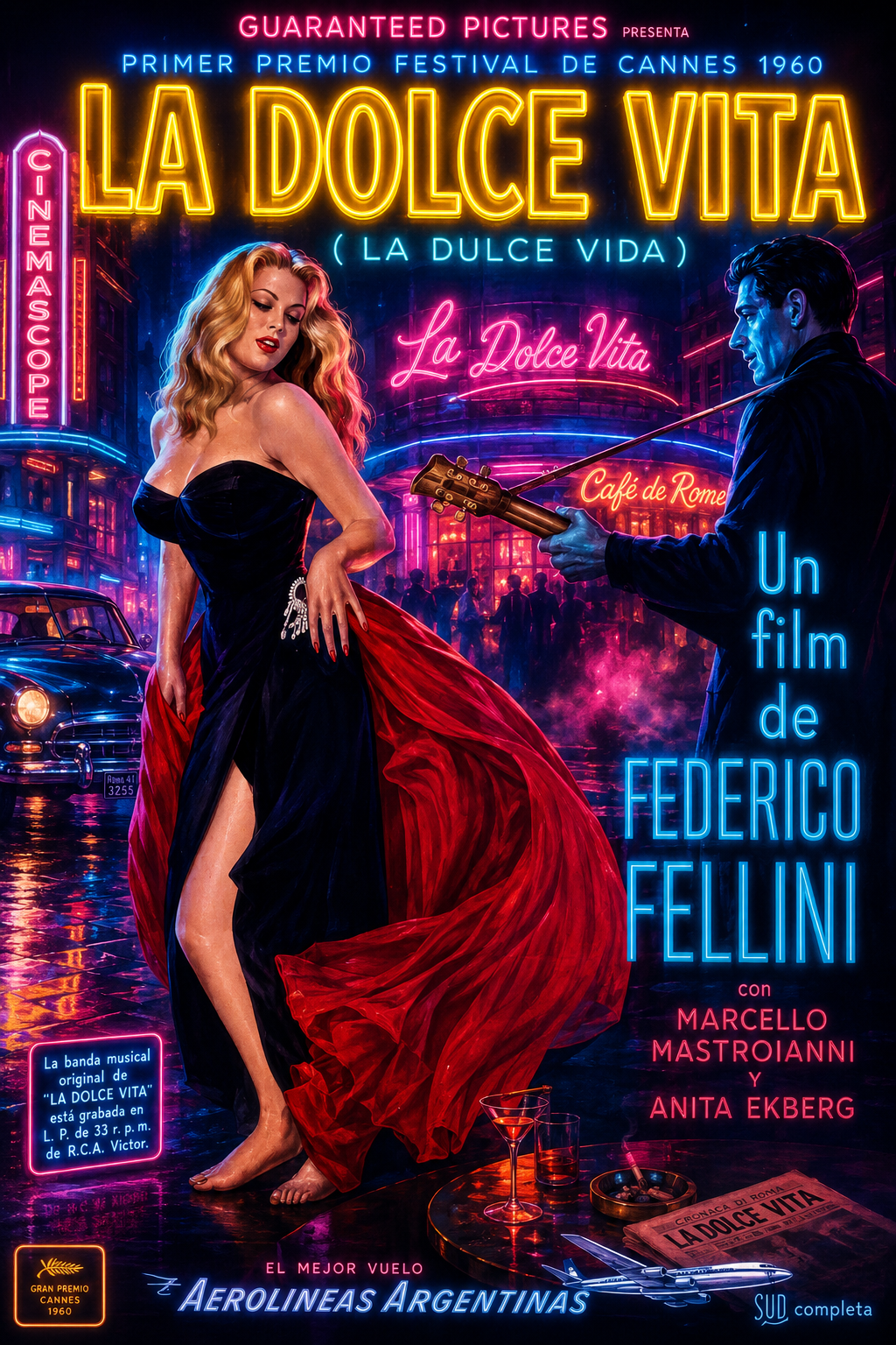 A Doce Vida versão neon retro