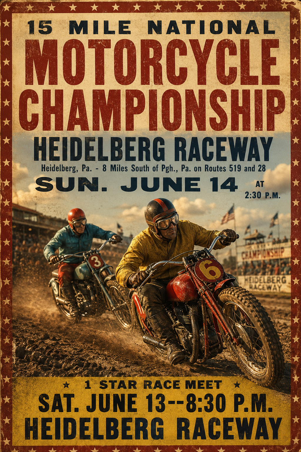 Campeonato Nacional de Motociclismo de 15 Milhas versão hyper realistic