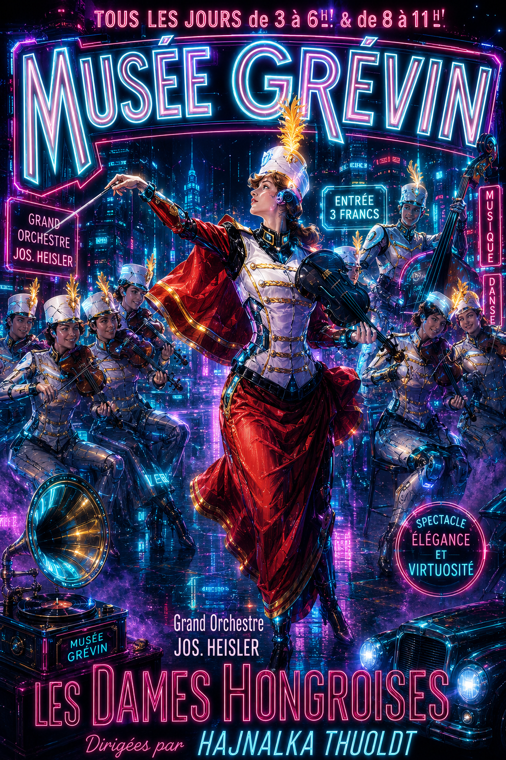 Musée Grévin. Grande Orquestra Jos. HEISLER. As Damas Húngaras. Dirigidas por HAJNALKA THUOLDT versão futuristic cyber