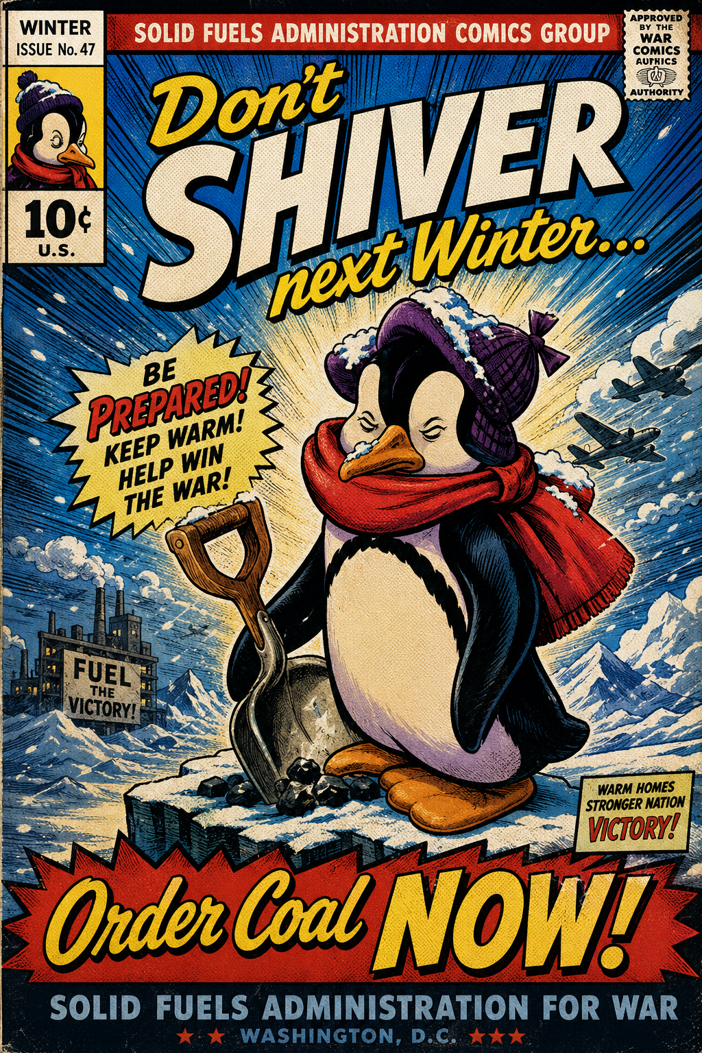 Não Trema no Próximo Inverno... Peça Carvão Agora! versão comic superhero