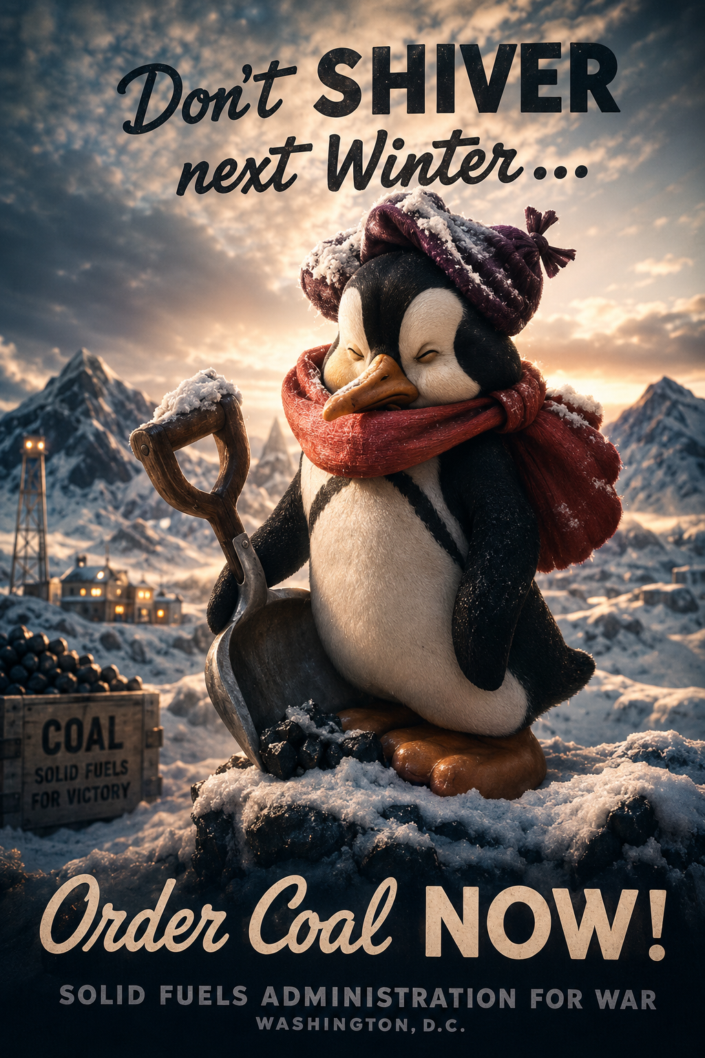 Não Trema no Próximo Inverno... Peça Carvão Agora! versão hyper realistic