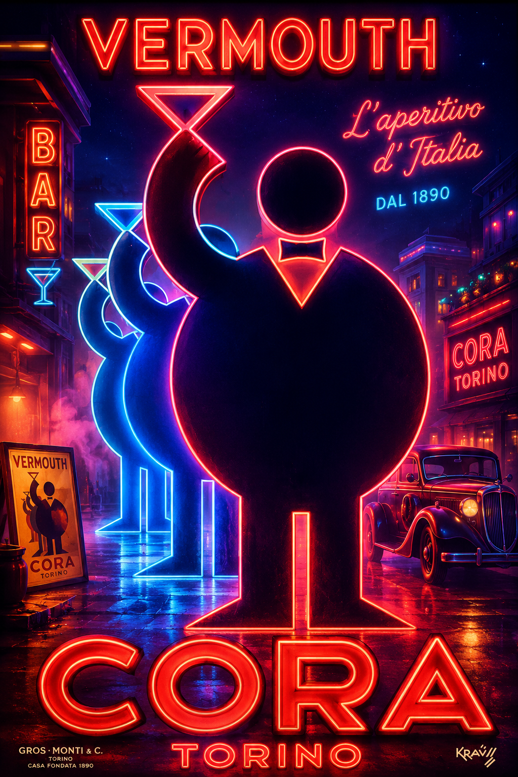 Vermute Cora versão neon retro